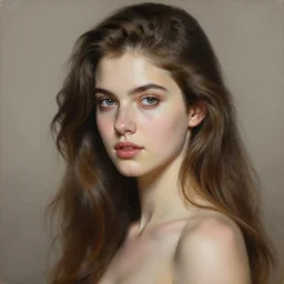 painting of a gorgeous young woman in the style of Guy Denning, realistic, sharp focus, 8k high definition, insanely detailed, intricate, elegant, art by Ryan Hewett