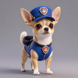 chihuahua in style of pow patrol, render, high quality