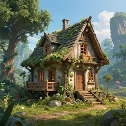 a house, fantasy, digital art