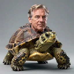 mitch mcconnell sticking his head out of a turtle shell, jaws, octane render, unreal 5 engine