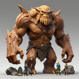 zelda fantasy art giant golem troll wood rock, global illumination ray tracing hdr fanart arstation by sung choi and eric pfeiffer and gabriel garza and casper konefal hardmesh zbrushcentral