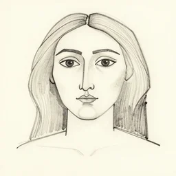 picasso lineart of female faces, cubism, boho, curved delicate lines