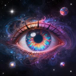 trippy psychedelic cosmic eyes in outer space