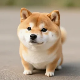 a cube-shaped shiba inu