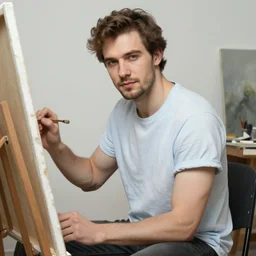 attractive male, painting by vladimir volegov