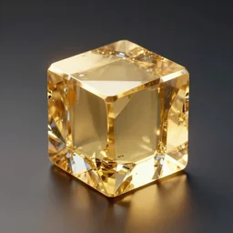 3 d render of gold cubic crystal, hyper realistic, cinematic, studio lighting, detailed