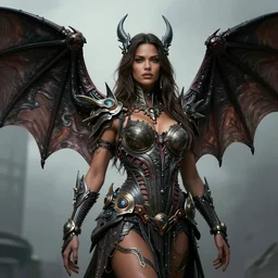 beautiful fantasy character portrait, adriana lima, with bat wings, ultra realistic, wide angle, intricate details, blade runner artifacts, highly detailed by peter mohrbacher, boris vallejo, hajime sorayama, wayne barlowe, paolo eleuteri serpieri