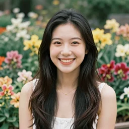 a portrait of joyful flower garden