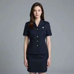 woman, 1 8 8 cm tall, mid 2 0 s, long brown hair, pale complexion, naval uniform