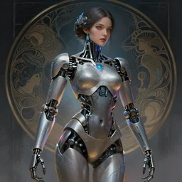 ultra realistic full shot of a cyborg girl with mechanical arms, cyberpunk, sci - fi, fantasy, kodak, colour led, soft light, volumetric lighting, night, intricate, elegant, highly detailed, digital painting, artstation, concept art, smooth, sharp focus, illustration, art by artgerm and greg rutkowski and alphonse mucha