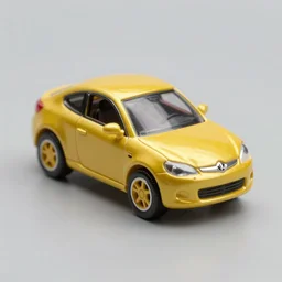 3 5 mm photo of metallic yellow car inspired by pacman, like hot wheels model with a arcade store as background, epic cinematic, epic lighting