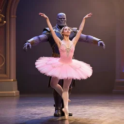 thanos from marvel dances ballet and wears a pink tutu