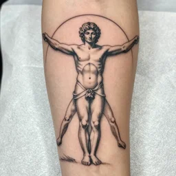vitruvian man tattoo