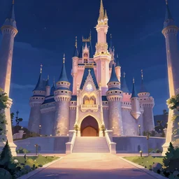 an enchanted castle interior at night by hiroo isono