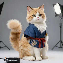 anthropomorphic edo period japanese cat farmer, fluffy tail, fursuit, cosplay, trending on instagram, photography, sigma 8 5 mm f / 1. 4, studio lighting