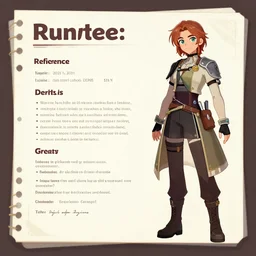 Character reference sheet for an OC, digital art