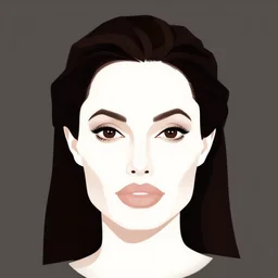 vector minimalist face icon of angelina jolie, loftis, cory behance hd by jesper ejsing, by rhads, makoto shinkai and lois van baarle, ilya kuvshinov, rossdraws global illumination, in the style of apple ios icons, comic, 2 5 6 x 2 5 6 pixels