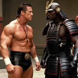 Samurai John Cena vs samurai the rock , a film still