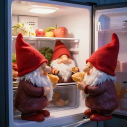 gnomes eating in your fridge at night