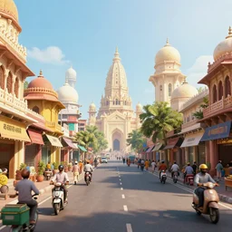 professional digital artwork of indian city in the year 2 0 7 0, street view, coastline, golden hour, detailed, realistic, 4 k, 8 k