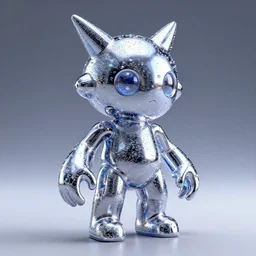 a metallic crystal creature, 4K HD, Y2K