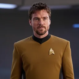 sebastian stan as a star trek captain, a still from star trek.