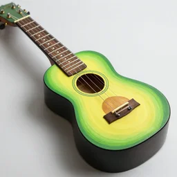 avocado ukulele painted by kalho