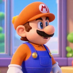 A movie still portrait of Waluigi outside wearing purple suspenders staring out the window while Mario delivers his food on a tray while wearing a Red suspenders outfit. Sunlight from the morning foreground sky by ismail inceoglu, craig mullins, can basdogan, frank frazetta, mike franchina, ariel perez, bar tosz domiczek, iain mccaig, Breath of the wild, studio ghibli