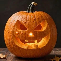 pumpkins carving a human head