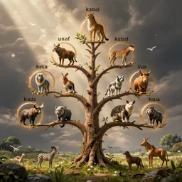 the animal kingdom visualized as a kabbalah tree