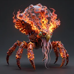 sci - fi biomechanical, mandelbulb 3 d, colored, unreal engine, fractal flame, monster character design, fantasy. intricate jellyfish crab eagle lizard biomechanical. by ernst haeckel