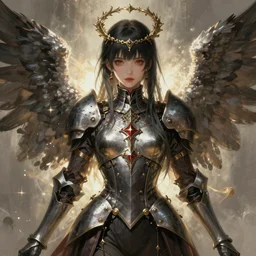 angel knight gothic girl. intricate, centered, amazing composition by amano yoshitaka, by rembrandt, digital art, digital painting, artstation trending, unreal engine