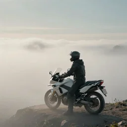 wanderer above the sea of fog, but with ghost rider