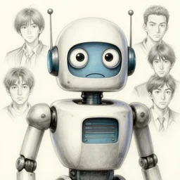 portrait of 1 9 4 0 robot, sketch, artstation trending, high detail, focus, smooth, goofy, by yusuke murata, takehiko inoue, hiroya oku, makoto yukimura, shinichi sakamoto, kousuke oono