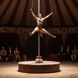 circus performer daring amazing act circa 1800s
