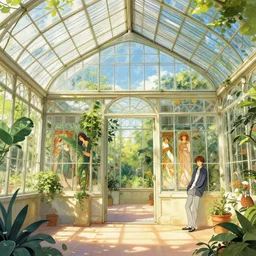 a beatiful greenhouse, extremely detailed, sharp focus, wide view, full body shot, smooth, digital illustration, colorfull by, james jean, by rossdraws, frank franzzeta, sakimichan, mcbess, aphonse mucha