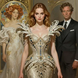 cara delevingne wearing epic haute couture by Alexander McQueen, extremely beautiful and proportionate face, in the aesthetic of mert and marcus,  masterpiece, intricate, elegant wardrobe, highly detailed, digital painting, artstation, concept art, smooth, sharp focus, illustration, art by artgerm and james jean and greg rutkowski and alphonse mucha
