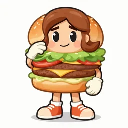 anthro burger woman cartoon mascot, deviantart, webcomic