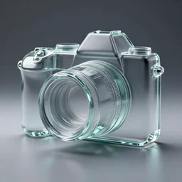 camera shape building made of glass, arstation, unreal, octane