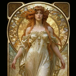 goddess, garce, deco art, unreal engine, elgent, fantasy, rimming light, medium shot, artgerm lau, greg rutkowski, alphonse mucha