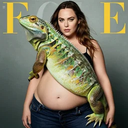 gal gadot lizard obese, covier of a female magazine