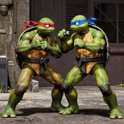 teenage mutant ninja turtles in the matrix fighting agent smith