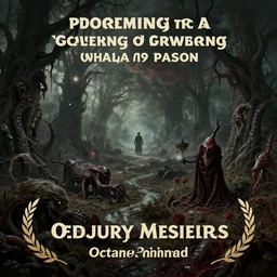 stunning landscape that is grotesque and horrifying with a plague doctor in the distance, victorian era!! lovecraftian horror, cosmic horror!! cinematic lighting, bloodborne, horror fiction, digital art, winning award masterpiece, fantastically beautiful, aesthetically inspired by wayne barlowe and gerald brom, trending on artstation, art by greg rutkowski and h r giger, octane render, 8 k
