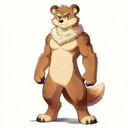 expressive stylized master furry artist digital line art colored shaded drawing full body portrait character study of the anthro male anthropomorphic cartoon bear fursona animal person