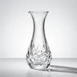 crystal carafe, commercial catalog photo, isolated on a pure white background, centered, entire object in frame, sharp focus, soft studio lighting