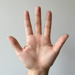 a hand with 5 fingers, real hand