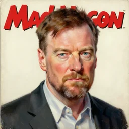 mad magazine cover, norman mingo painting, walter white scowling, exaggerated proportions, caricature, painterly, visible brush strokes, vintage