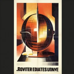 soviet era propaganda poster, futuristic, bauhaus design, bold composition, retrofuturistic, swiss style poster