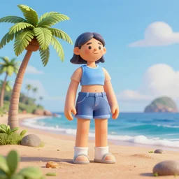 🌴🚤🌊, lowbrow, 3 - d highly detailed, in the style of, amy sol,