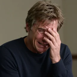 candid photo of harrison ford sobbing uncontrollably, no cameras, emotional, dslr, hyper focus